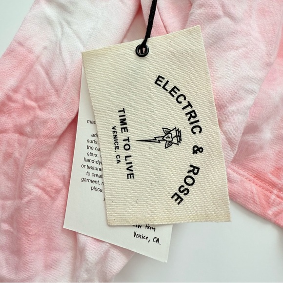 ELECTRIC & ROSE Ember & Cloud Tie-Dye Bloom Aero Crop Sweatshirt XS - Picture 7 of 9